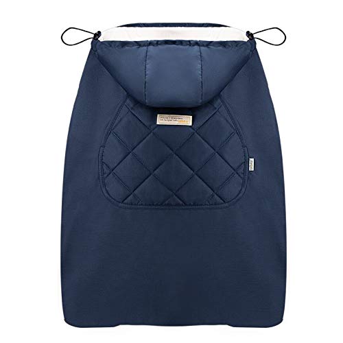 Bebear Winter Cover for Baby Carrier Warm Universal Hoodie Baby Carrier Cover for All Seasons (Blue)