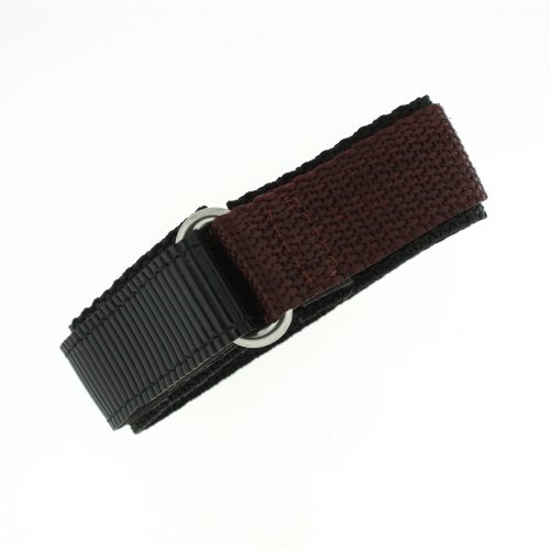 Watch Band Nylon One Piece Wrap Sport Strap Brown Adjustable Velcro 20 millimeter