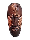 The Challenger of Self, African Tribal Wooden Mask, Hand Carved in Bali, 8 Inch