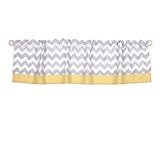Grey and Yellow Chevron Window Valance by The Peanut Shell - 100% Cotton