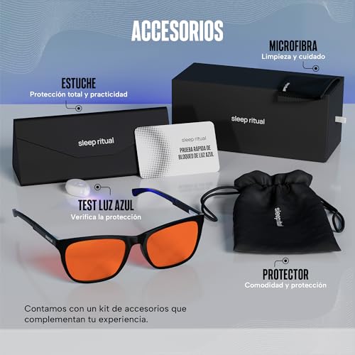 Sleep Ritual Lentes para Dormir Unisex. Lentes para Computadora, Celular o Tablet Nocturnos con Filtro de Luz Azul Avanzado con bloqueo del 97%.
