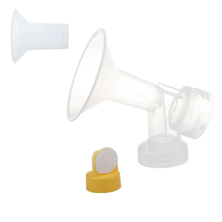 One-Piece Breastshield Medium (25mm) + Small (22mm) Insert for Medela Breast Pumps with Valve and Membrane