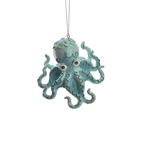 Homeford Glittered Octopus Resin Christmas Ornament, 21/4Inch
