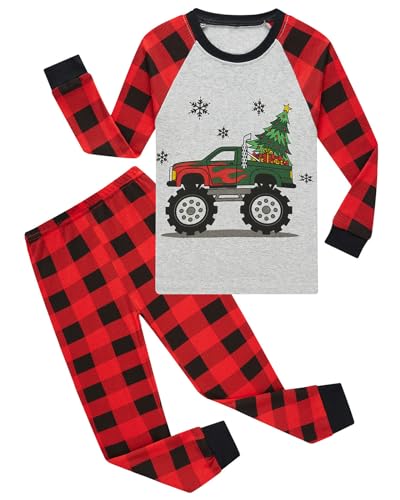 Little bety Boys Christmas Pajamas Toddler Boys Cotton Long Sleeve Pjs Kids Holiday Sleepwear Sets 18months-18years