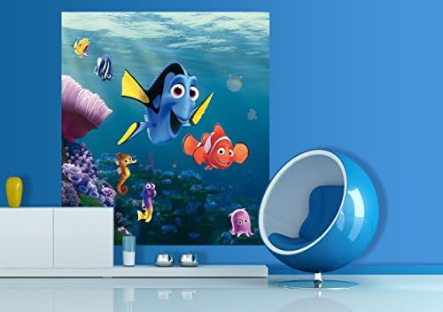 WallandMore Huge Disney Finding Nemo Wall Decal Mural For Kids Room 70.5" W by 79.5" H - XL Mural - Disney Room Decals - Children Wall Decals - Disney Murals - Finding Nemo Decals