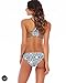 Blooming Jelly Women's Racerback Print String Bikini Swimsuit Bathing Suit Blue Medium