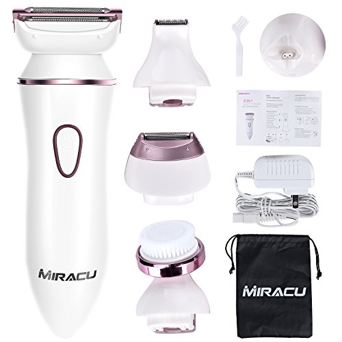 Miracu Women's Bikini Trimmer Electric Shaver Waterproof Rechargeable Cordless Ladies Electric Razor & Facial Cleansing Spin Brush for Exfoliating Skin Care, Wet & Dry Use - Thumbnail 6