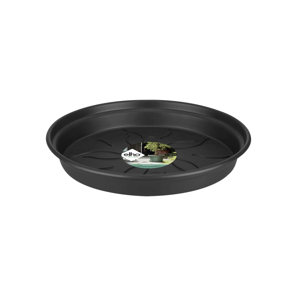 elho Green Basics Saucer 29 - Saucer for Indoor, Outdoor, Grow your Own & Accessories - Ø 29.3 x H 4.2 cm - Black/Living Black