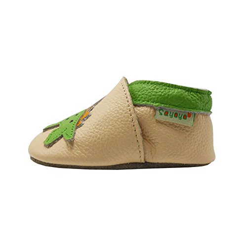 Sayoyo Baby Dinosaurs Soft Sole Beige Leather Infant And Toddler Shoes 12-18Months