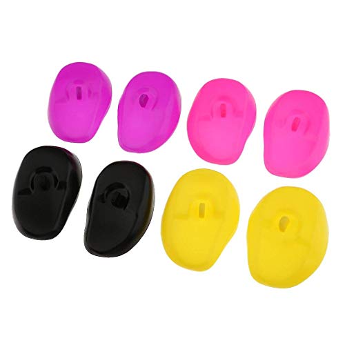 8 Pieces Reusable Silicon Ear Protectors Salon Hairstyle Waterproof Ear Covers Fit for Hair Dye, Shower, Bathing Random Color