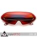 Futuristic Cyclops Neon Shield Color Mirror Lens Wrap Sunglasses (Clear-Red Fire)