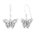 925 Sterling Silver Celtic Butterfly Dangle Earrings