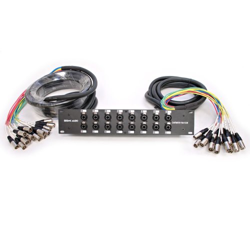 Seismic Audio - SARMSS-16x1530 - 16 Channel XLR TRS Combo Splitter Snake Cable - 15'and 30' XLR trunks