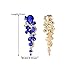 BriLove Women's Wedding Bridal Dangle Earrings Bohemian Boho Crystal Multiple Teardrop Chandelier Long Jewelry Gold-Tone Royal Blue Sapphire Color