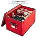 ZOBER Christmas Light Storage - Christmas Light Organizer W/ 4 Plastic Christmas Lights Organizer Wheel - Strong & Durable Material - Stitched Reinforced Handles - Red