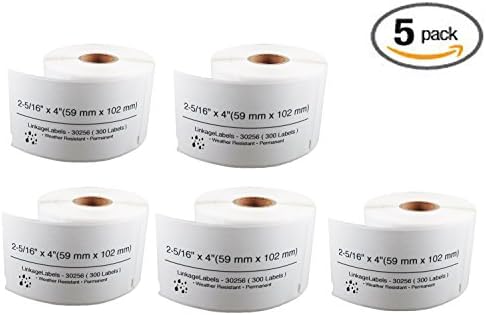 (5 Roll, 1500 Labels) Dymo 30256 Compatible 2-5/16" x 4"(59mm x 102mm) Large Shipping Labels/Address Labels Fits Dymo LabelWriter printer