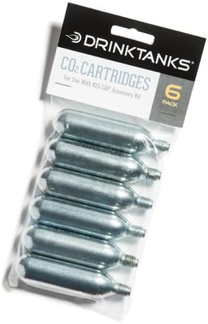 DrinkTanks 6 Pack of Co2 Cartridges for use with Keg Cap Accessory Kit