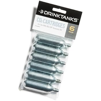 DrinkTanks 6 Pack of Co2 Cartridges for use with Keg Cap Accessory Kit