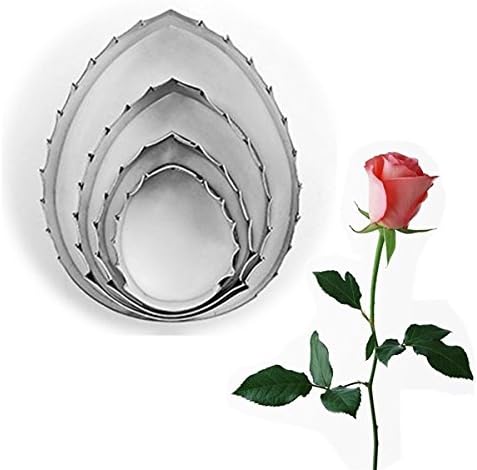 SUIE Stainless Steel Biscuit Baking Mold Peony Flower Leaf Fondant Cake Biscuit Pastry Baking Cookies Cutter Pastry Mold Decor