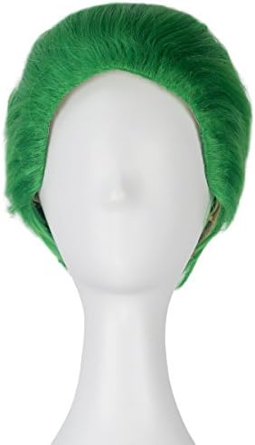 High Temperature Fiber Men Short Straight Green Hair Adult Prestyled Costume Cosplay Wig