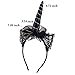 Aniwon 2PCS Unicorn Headbands Hairbands Headwear with Black Hair Hoop Lace for Women Girls Kids Birthday Halloween Christmas Party Supplies