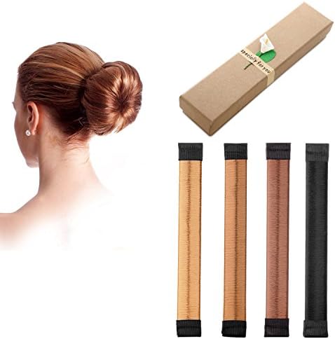 Hair Bun Maker Donut Clip Shaper , Magic Former Foam French Twist Hairstyle DIY Doughnuts Tool For Women Girls ,4 Pack (4 colors)