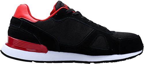 MODYF Men's Steel Toe Cap Work Safety Shoes Casual Breathable Outdoor Boots Skateboard Shoes (9, Black and Red) - Thumbnail 5