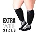 Medical Compression Socks 20-30mmHg for Women and Men Wide Calf - Plus Size Compression Stockings for Nursing, Flight, Airplane Travel Circulation - Black, 5X-Large - A601R