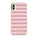 kate spade new york Wrap Case for iPhone X - Glitter Stripe Rose Quartz Saffiano/Rose Gold Glitter