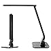 Coocheer LED Desk Lamp with Touch Control Swing Arm Dimmable Office Lamp Eye Caring Table Lamp with USB Charging Port (Black/ 5 Dimmer pro)