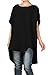 Mordenmiss Women's Summer Tee Shirt Oversized Top Hi-Low Tunic Style3 Black L