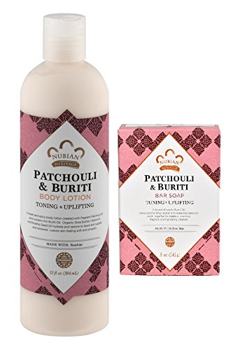 Nubian Heritage Patchouli & Buriti Lotion & Bar Soap Set