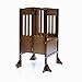 Guidecraft Contemporary Kitchen Helper® Stool with 2 Keepers - Walnut: Adjustable Height Wooden Counter Step Stool for Toddlers