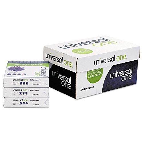 Universal 95200 Multipurpose Paper, 98 Brightness, 20lb, 8-1/2 x 11, Bright White, 5000 Shts/Ctn