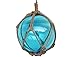 Hampton Nautical Light Blue Japanese Glass Ball Fishing Float with Brown Netting Decoration 8
