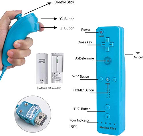 2 Lyyes+Controller+Motion+Remote+Nunchuck