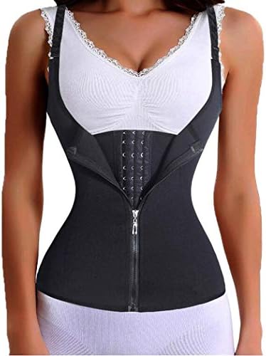 DraFenn Bodysuit Women Slimming Zipper Waist Trainer Body Shaper Tummy Waist Cincher Tank Shapewear Tops