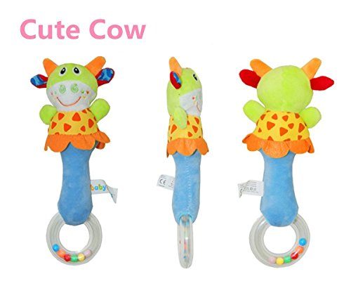 image for BBI IB Baby Animals Rattle Shaker 4 Packs Soft Plush Rattle Toys Handb