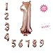 40 Inch Rose Gold Jumbo Digital 1 Number Balloons Huge Giant Balloons Foil Mylar Number Balloons For Birthday Party,Wedding, Bridal Shower Engagement Photo Shoot, Anniversary (Rose Gold ,Number 1)