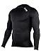 HUGE SPORTS Men's Fleece Coldgear Thermal Baselayer Compression Shirt Long Sleeves