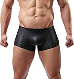 Cedir Men's Underwear Leather Look Short Boxer