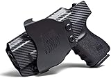 Concealment Express KYDEX Holster Compatible with Glock 43/43X OWB KYDEX Paddle Holster Carbon Fiber Black/Right Hand/User Adjustable (-5 to +20°)