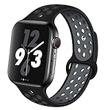 OriBear Compatible for Apple Watch Band 44mm 42mm, Breathable Sporty for iWatch Bands Series 4/3/2/1, Watch Nike+, Various Styles and Colors for Woman and Man(M/L,Black-Grey)