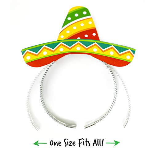 Joyousa Sombrero Party Hats - 9 Pack of Headbands – Fiesta Party Supplies & Cinco de Mayo Mexican Theme Taco Party Decorations for Men & Women