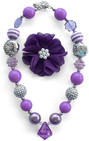 Purple Bubblegum Necklace | Sofia | Girl's Gift Box | Accessories for Girls | Purple | Girl Birthday Gift