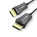 ATZEBE DP Fiber Cable 50ft, Fiber Optic Displayport 1.4 Cable Support 32.4 Gbps, 8k@60hz, 4K@144Hz, Slim and Flexible Fiber DP to DP Cable