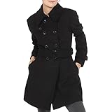 Alpine Swiss Keira Women's Wool Double Breasted Belted Trench Coat