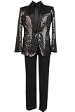 Valecos Daft Punk Costume Sequin Top Jacket Coat Attire Outfit Suit Shirt