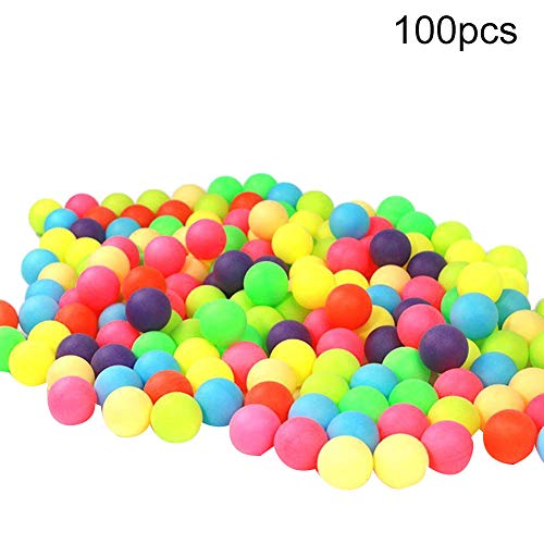 THAWxe Colored Ping Pong Balls, 100Pcs Colored Ping Pong Balls Entertainment Table Tennis Mixed Colors for Game - Random Color