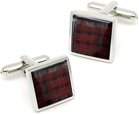 TIED RIBBONS Men's Brown Brass Square Cufflinks Set